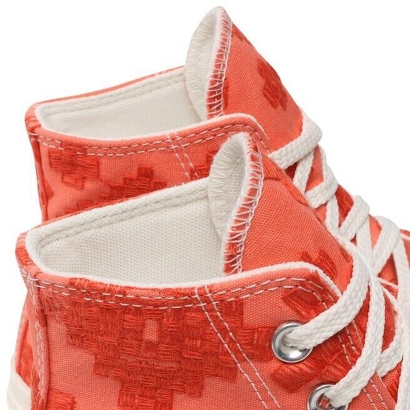 Converse Women Sz  10.5 CTAS Lift Hi Embroidery A02233C Bright Mantra‎ Orange - Picture 9 of 9